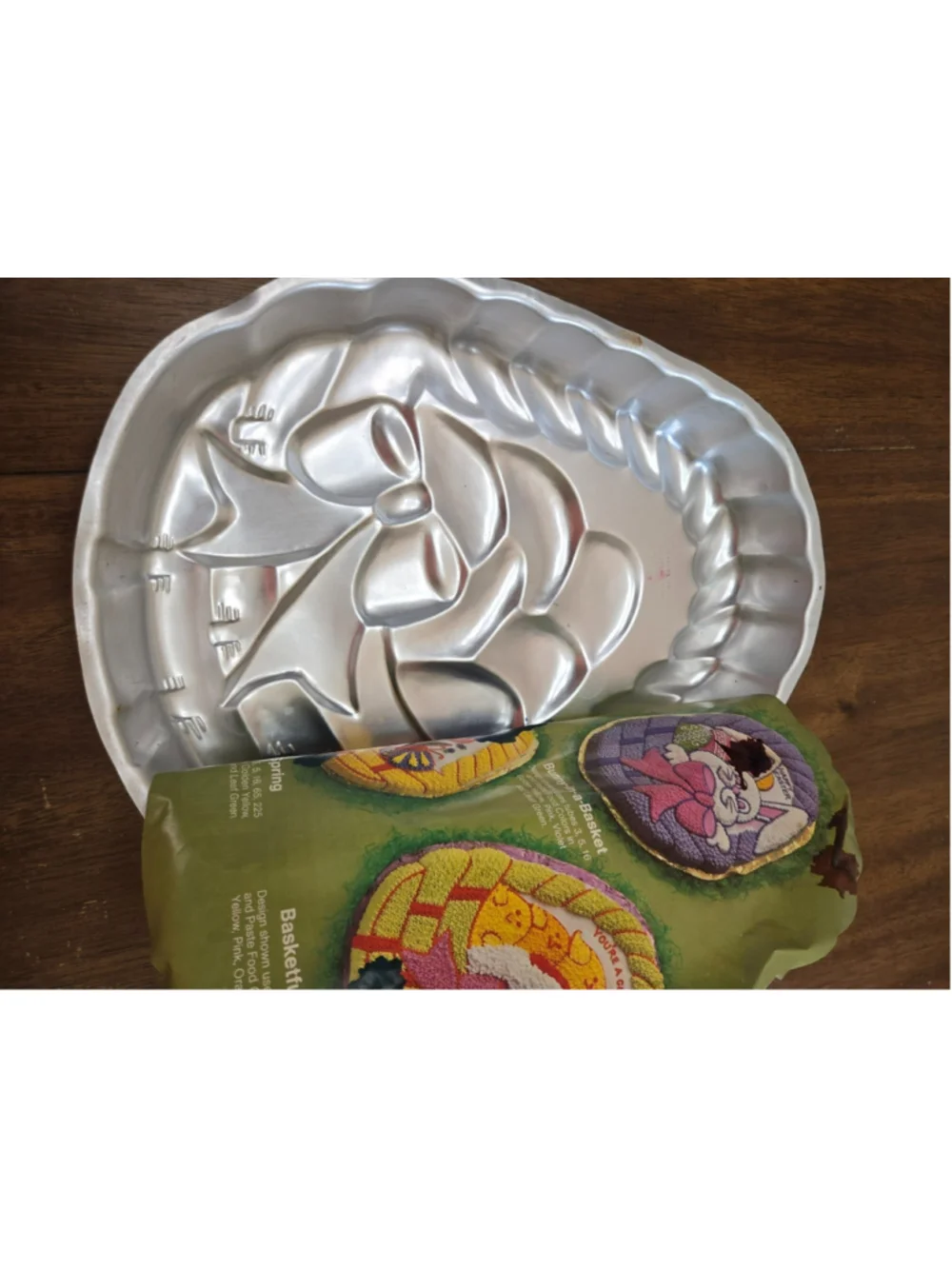 Vintage 1980 Wilton Easter Basket Cake Pan Aluminum Mold Jello Mold New